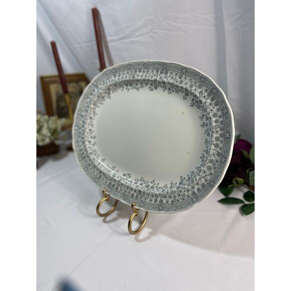 Antique Numbered LS & S Columbus Furnivals 16" Platter - 1852 Reg Number - Picture 2 of 10